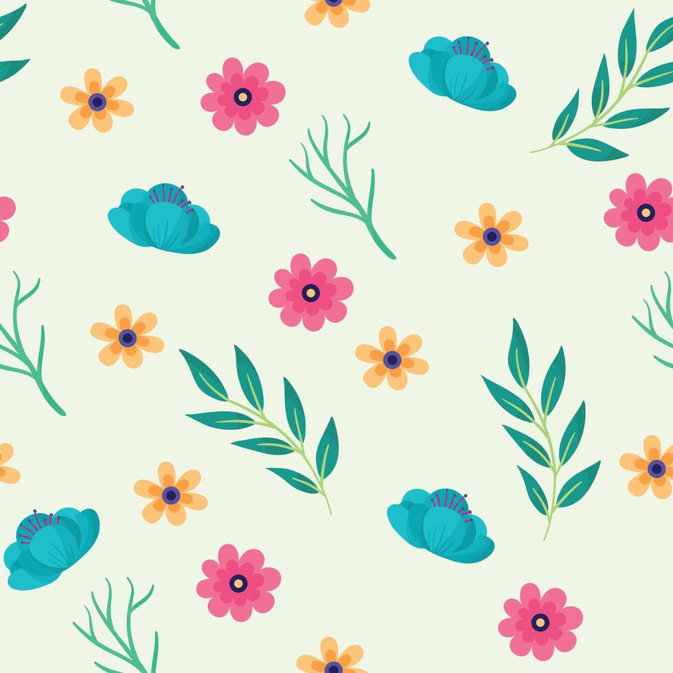 Seamless flower pattern design . Floral print for fabric vector