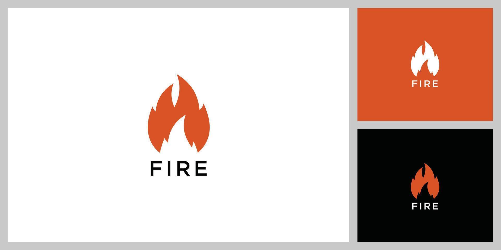 Fire Flame Logo design . Bonfire Silhouette Logotype icon vector