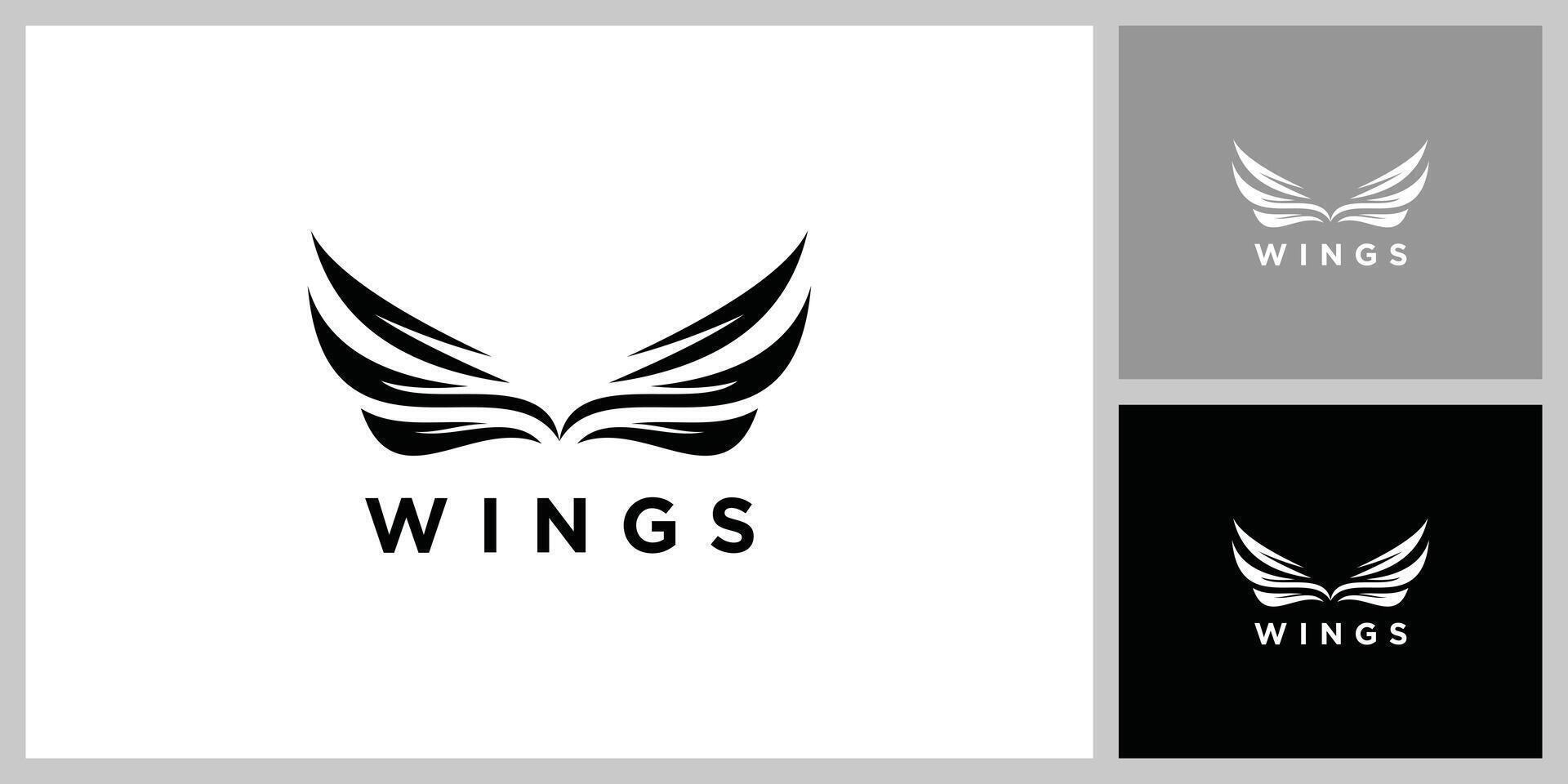 wing logo silhouette design vector