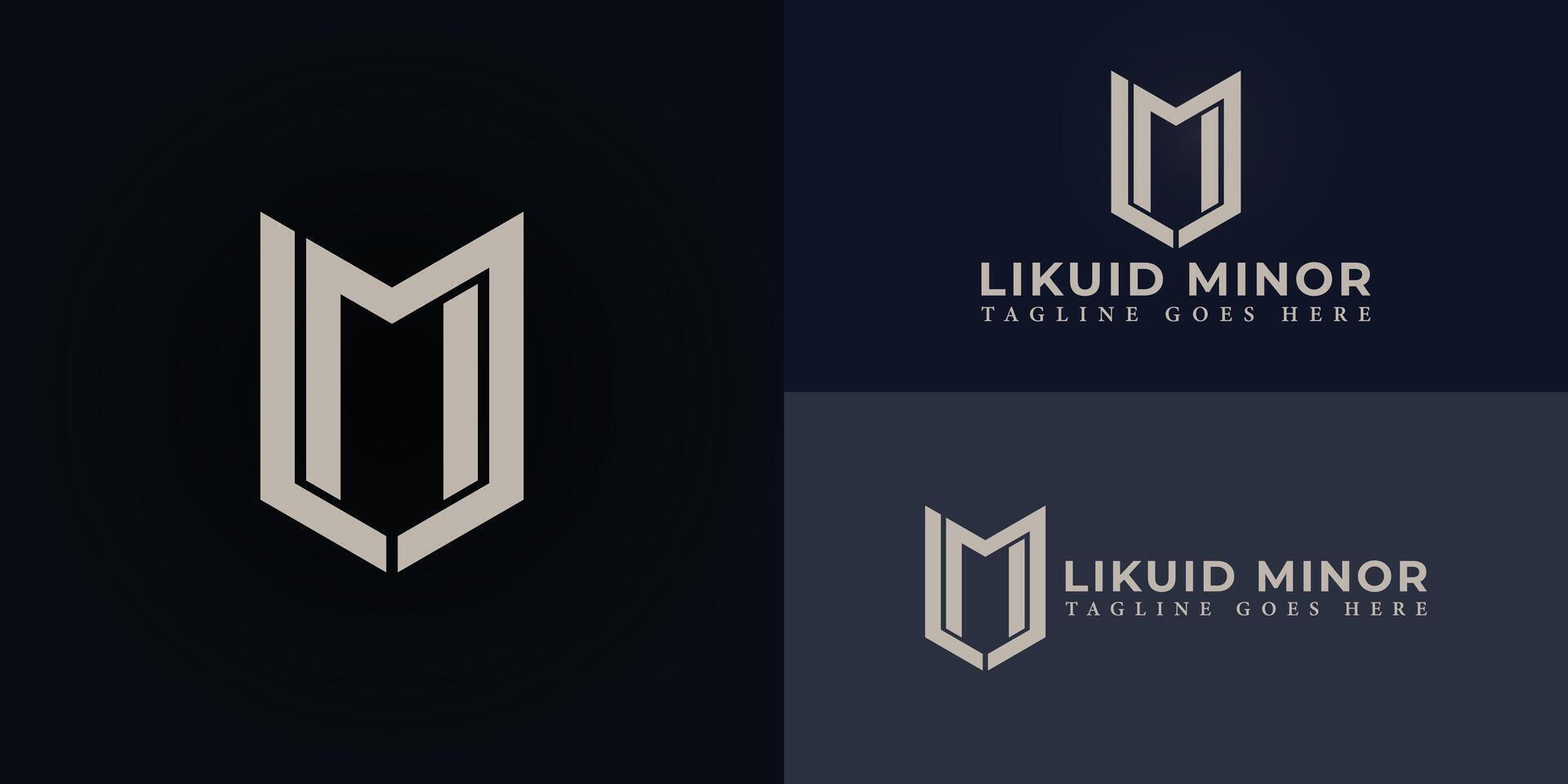 abstract initial letters LM or ML logo in gold color isolated on multiple background colors. The logo is suitable for home furnishing logo design inspiration templates. vector