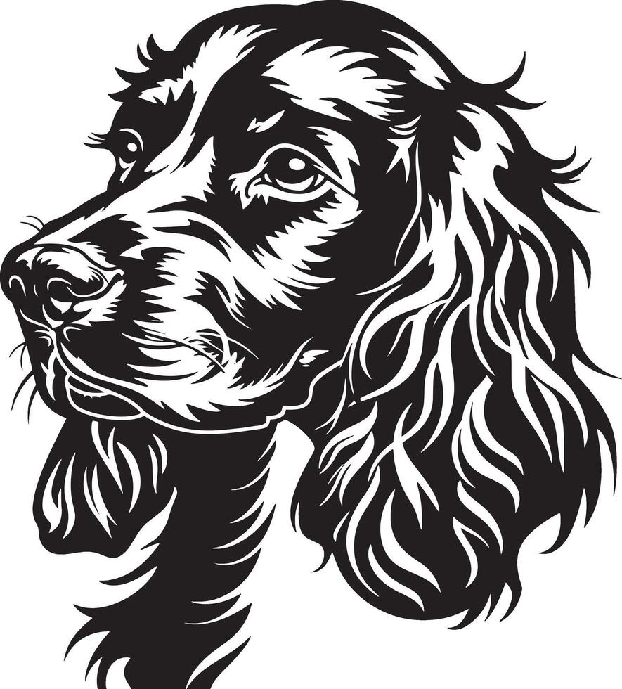 english Cocker Spaniel dog clipart, english Cocker Spaniel black vector