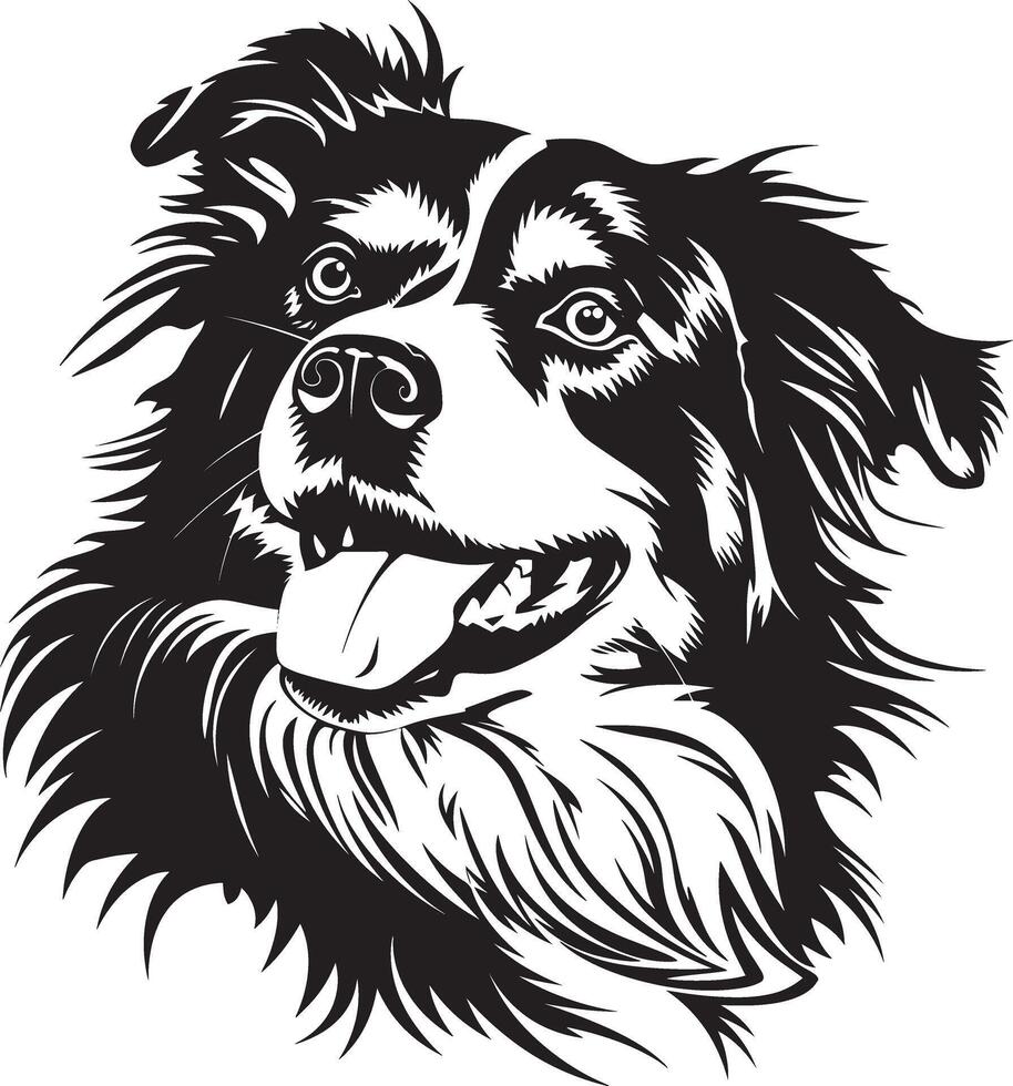 Australian Shepherd dog clipart, Australian Shepherd black vector