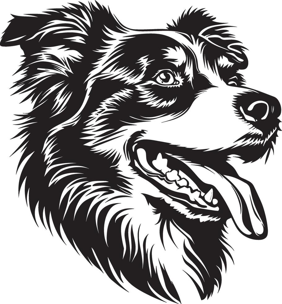 Australian Shepherd dog clipart, Australian Shepherd black vector