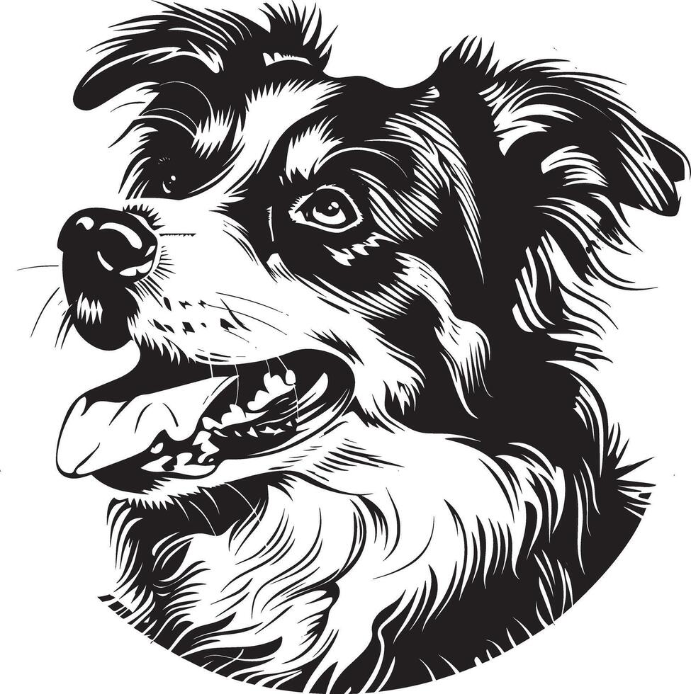 Australian Shepherd dog clipart, Australian Shepherd black vector