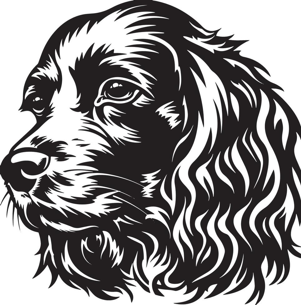 english Cocker Spaniel dog clipart, english Cocker Spaniel black vector