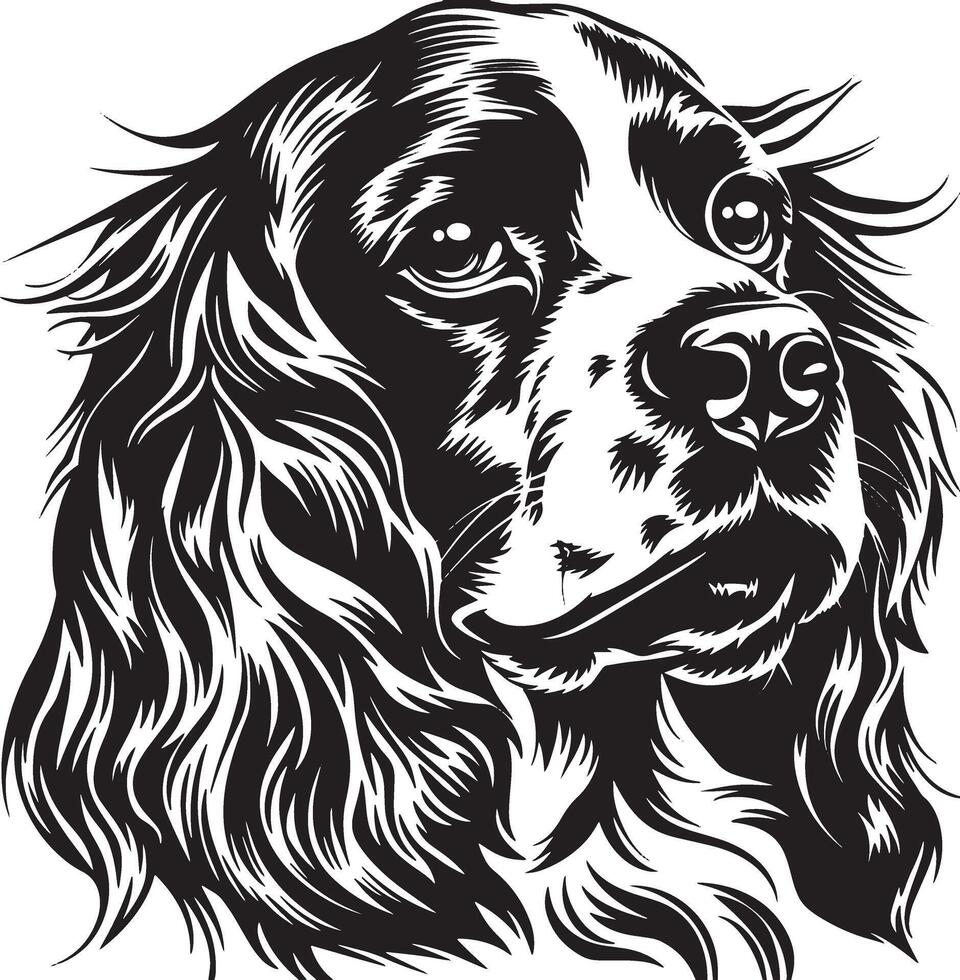 english Cocker Spaniel dog clipart, english Cocker Spaniel black vector