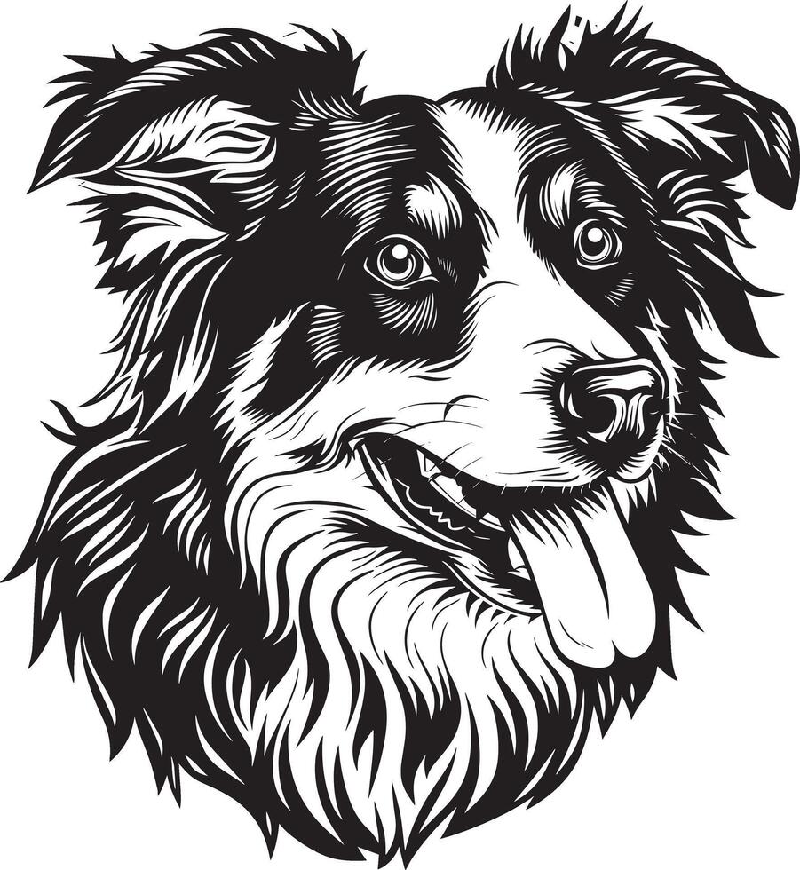 Australian Shepherd dog clipart, Australian Shepherd black vector