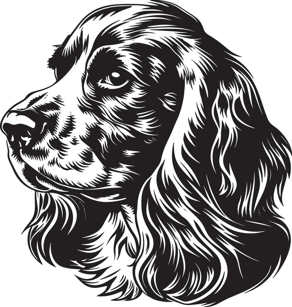english Cocker Spaniel dog clipart, english Cocker Spaniel black vector