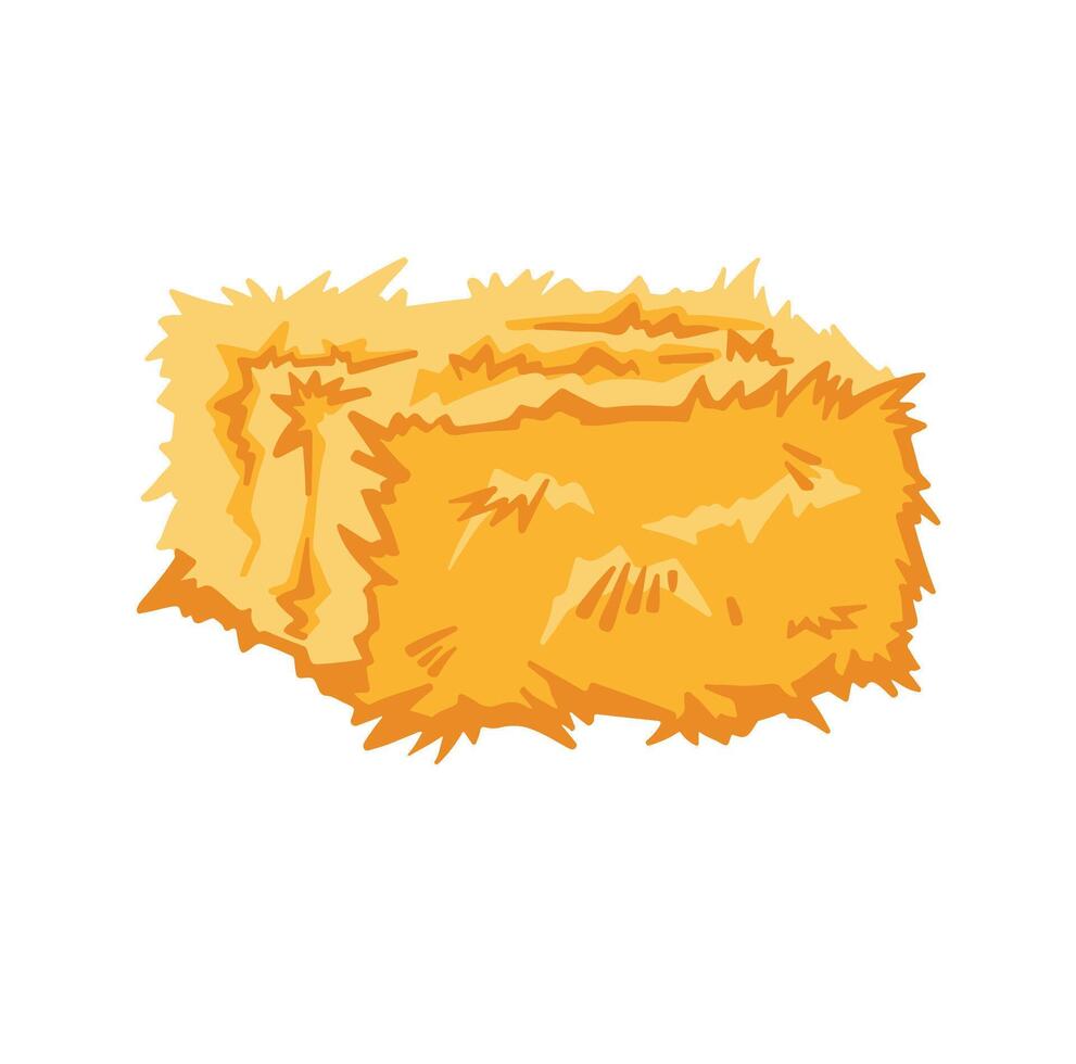 Compressed bale with hay colored cartoon symbol. illustration vector