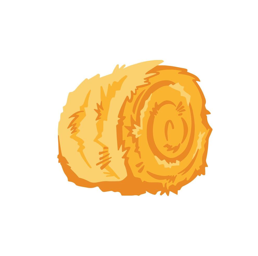 Compressed bale with hay color symbol. illustration vector