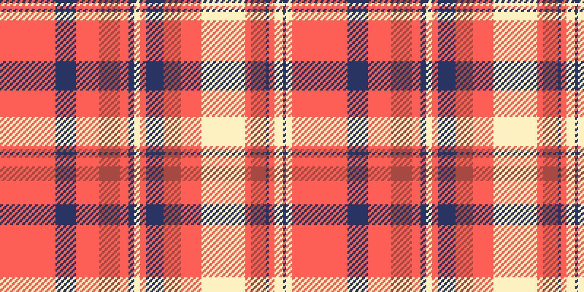 Customized check plaid tartan, guy textile pattern texture. Duvet cover background seamless fabric in red and light colors. vector