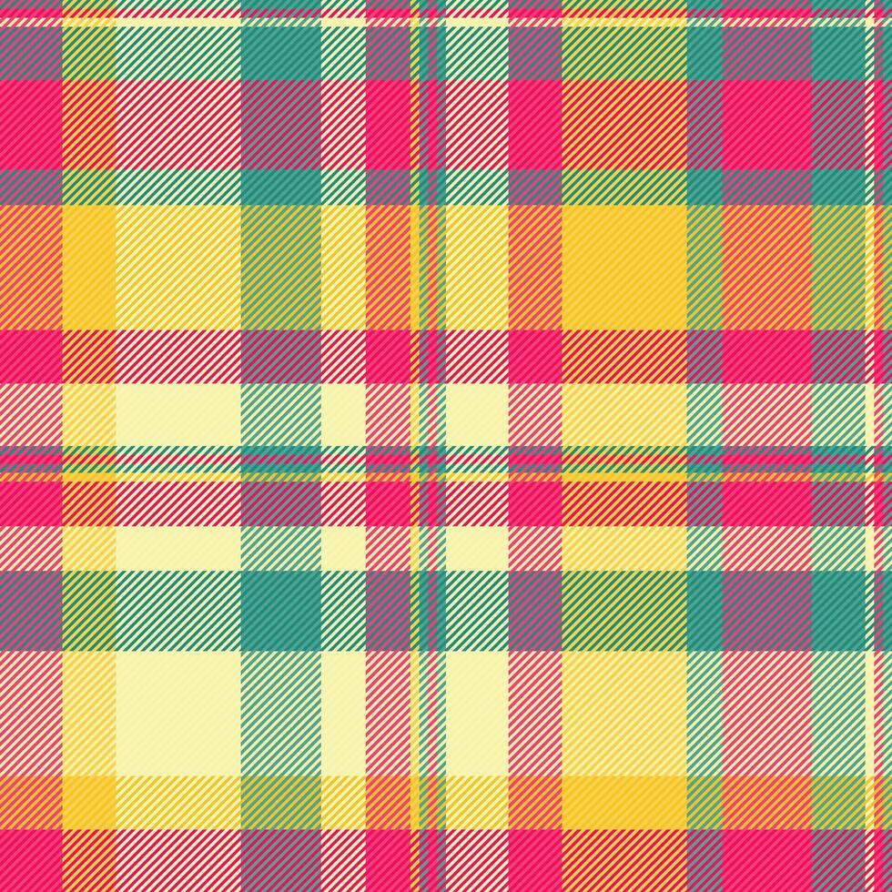 Patterned seamless pattern background, baby tartan textile plaid. Britain check texture fabric in yellow and teal colors. vector