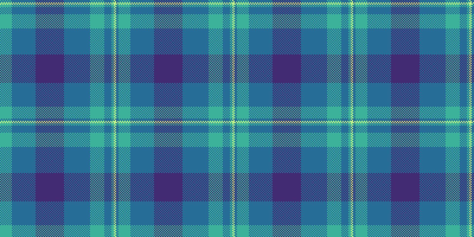 Gentleman fabric plaid tartan, tailor texture pattern. Picnic seamless check textile background in cyan and teal colors. vector