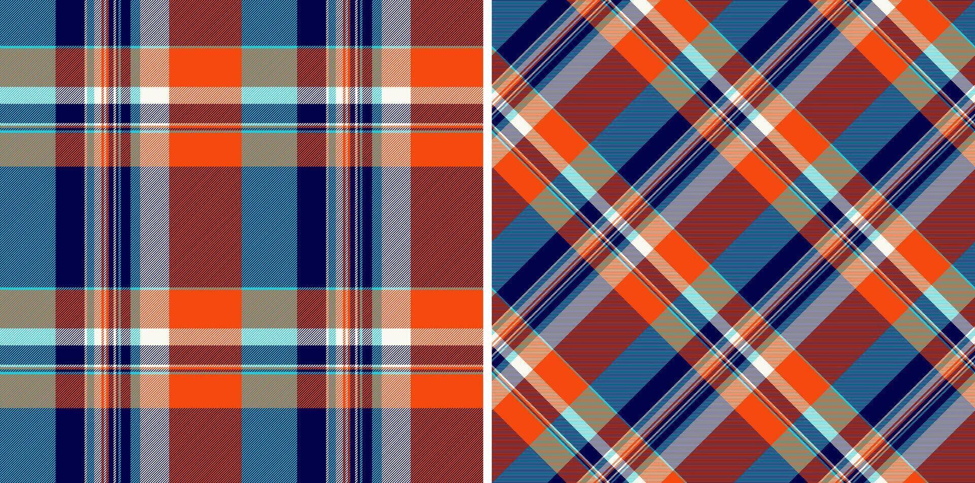 Pattern check background of texture tartan with a seamless fabric textile plaid. Set in retro colors. Stylish living room and bedroom decor. vector