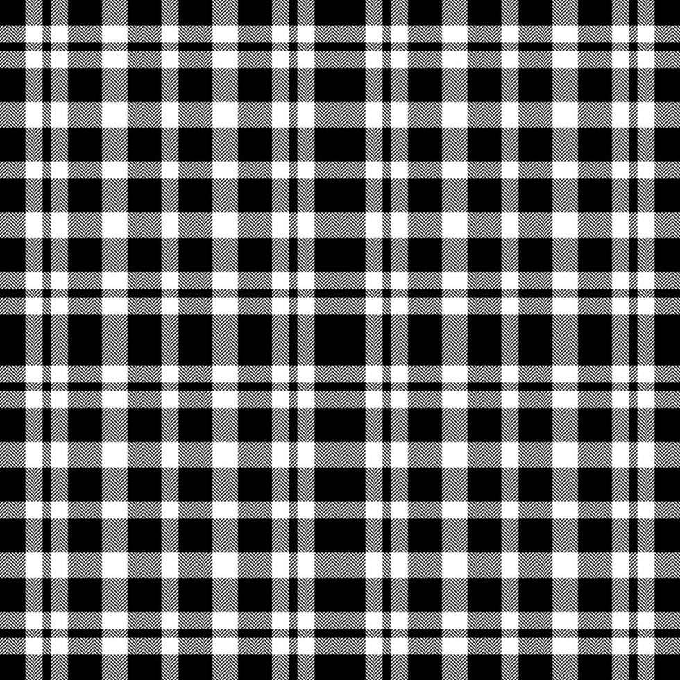 Plaid seamless pattern in black white. Check fabric texture. textile print. vector