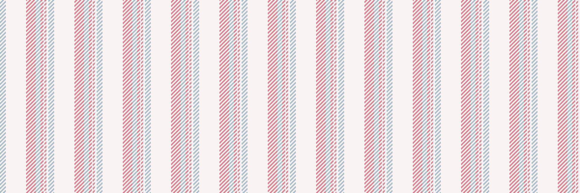 Halftone background textile seamless, hat vertical fabric lines. Smooth texture pattern stripe in sea shell and red colors. vector