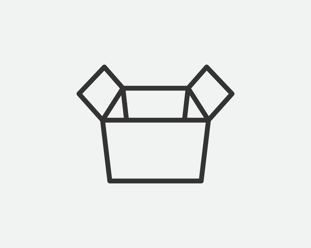 Delivery packaging icon. Cargo cardboard box icons. Carton package sign from line geometric shapes. vector