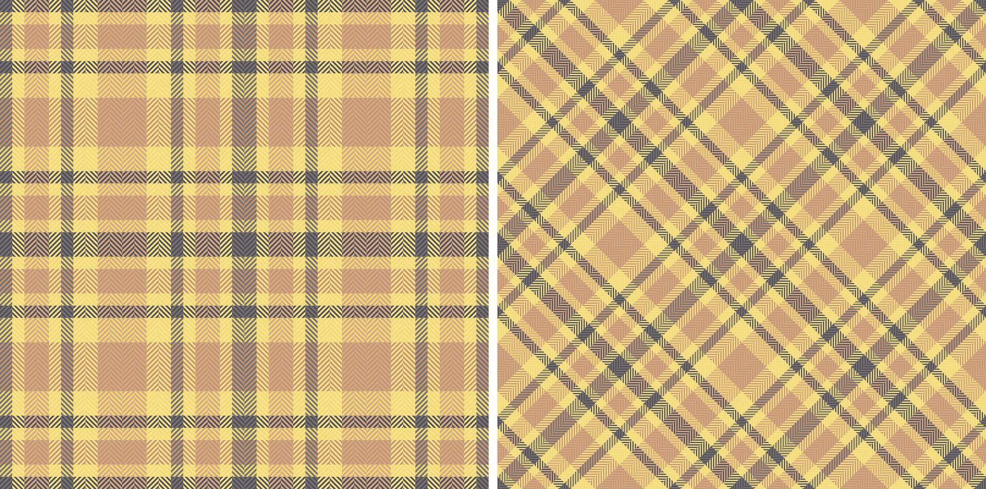 Pattern check fabric of background plaid textile with a seamless tartan texture. Set in coffee colors. Herringbone patterns in fashion and design. vector