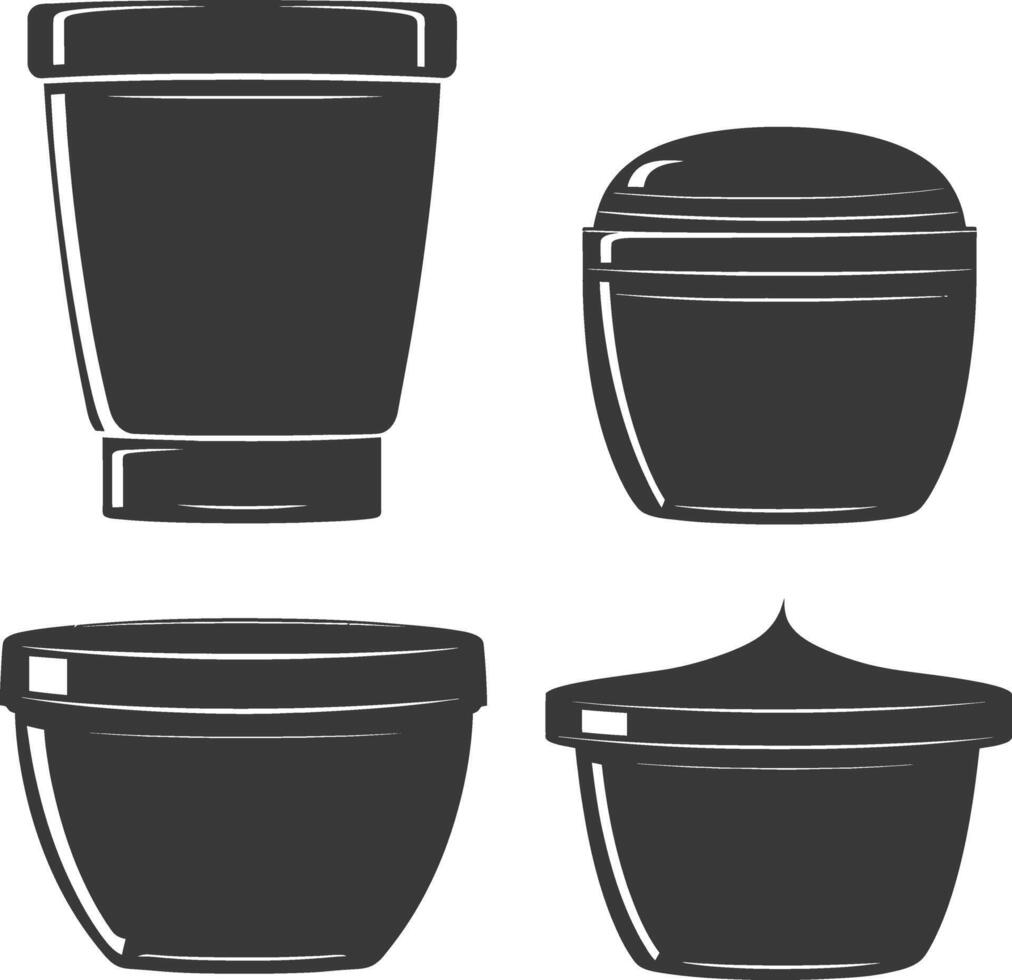 silhouette containers for cosmetics black color only vector