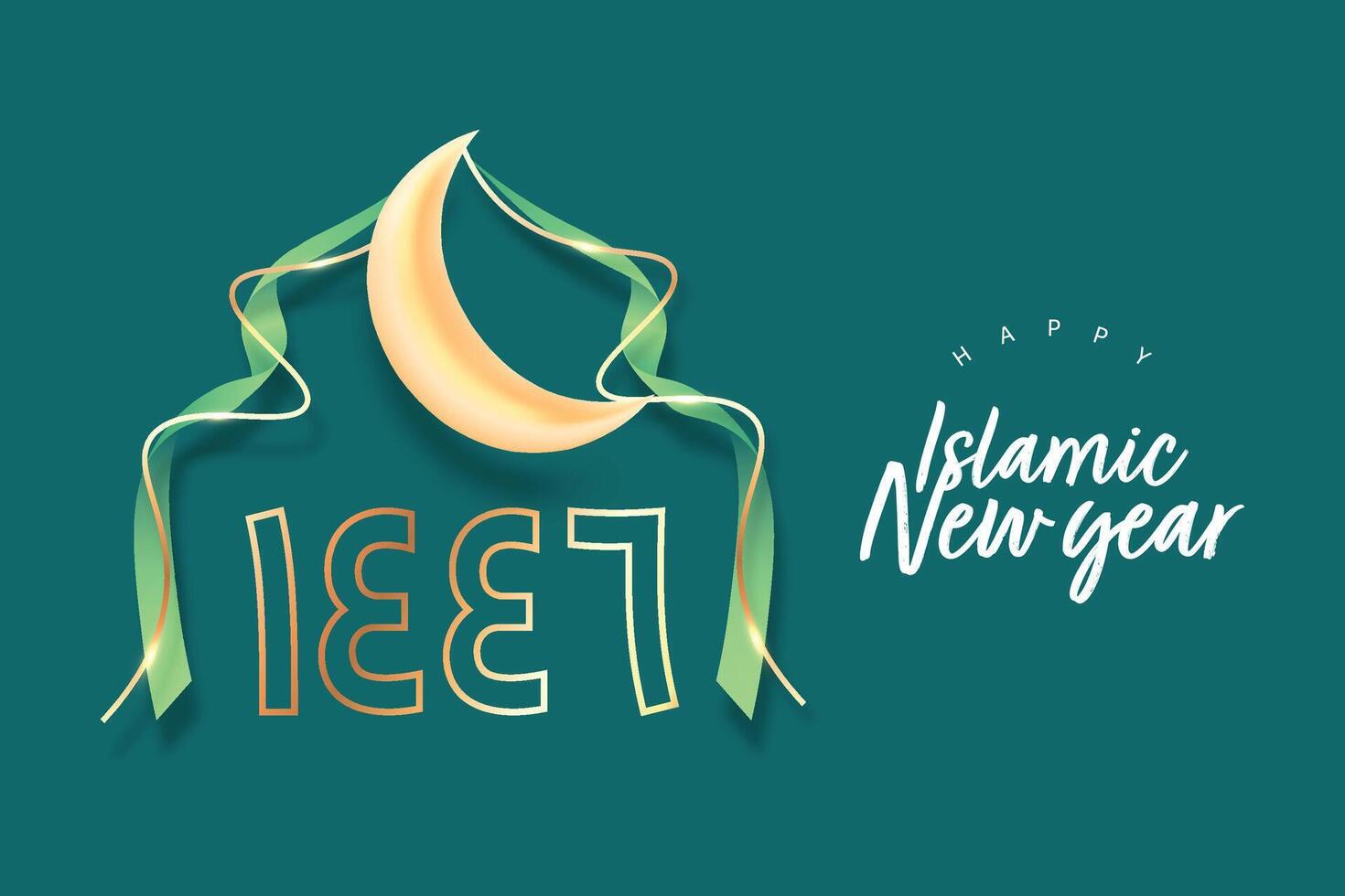Happy islamic new year ilustration template design vector