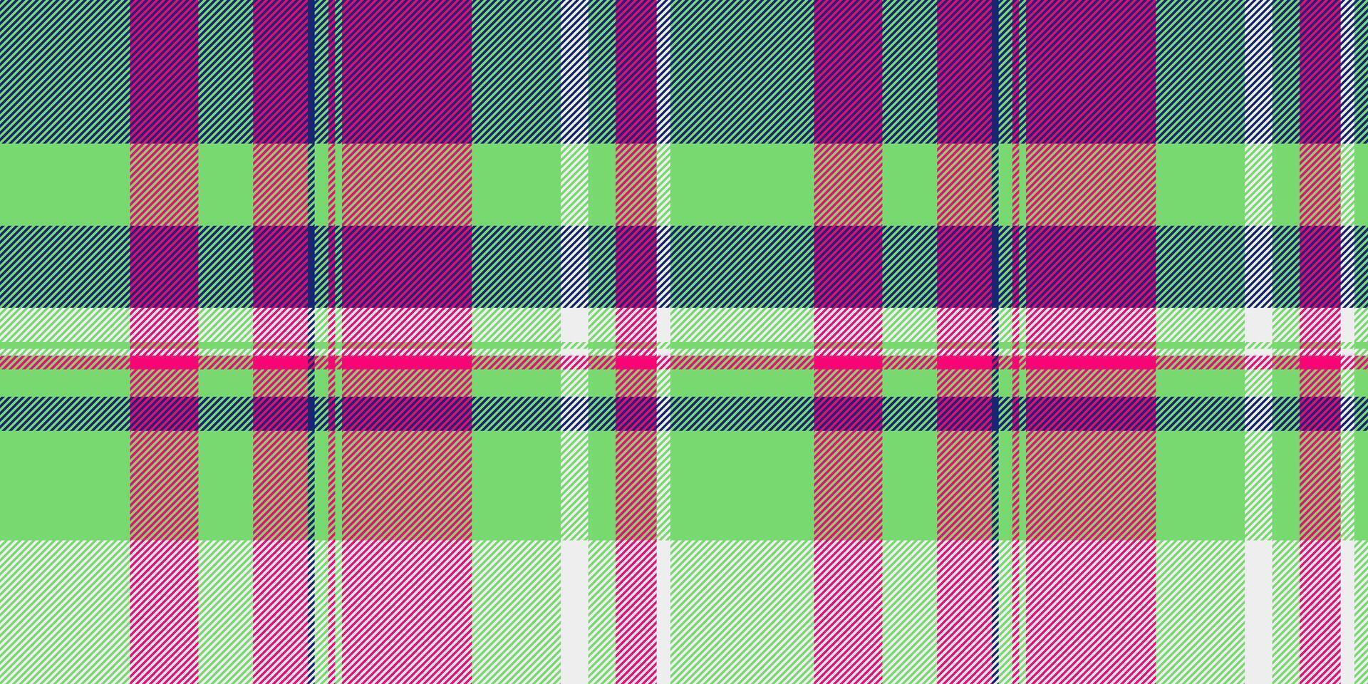 Native fabric tartan texture, season plaid background. Soft textile seamless check pattern in green and bright colors. vector