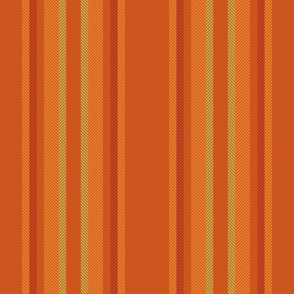 Silk fabric vertical , variation stripe background pattern. Fiber texture seamless textile lines in orange and red colors. vector