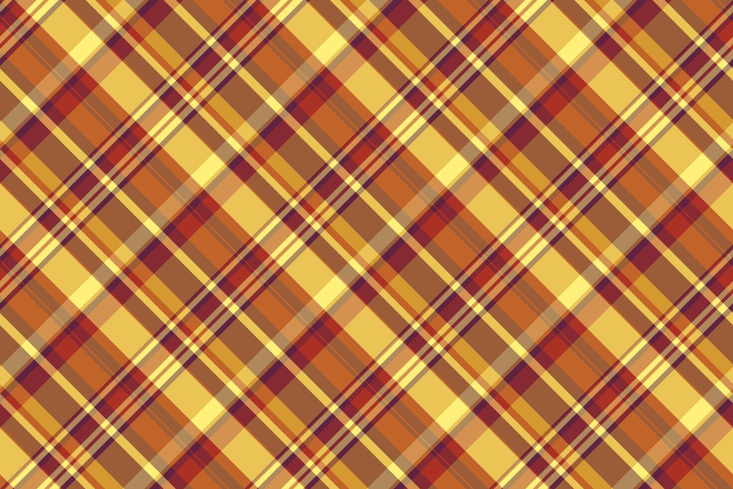 Conceptual tartan seamless textile, intricate plaid background pattern. Hispanic fabric check texture in orange and red colors. vector