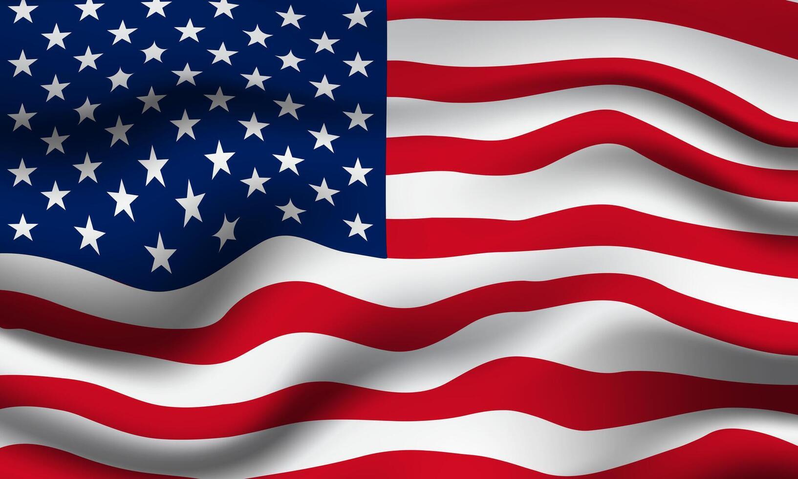 usa flag 3d waving banner design background vector