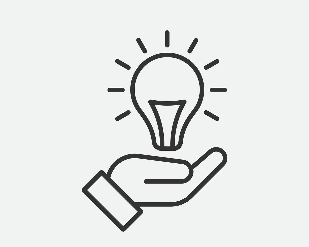 Light dimmer icon line trendy design. Electricity lamp saving energy sign. Black and white flat style. vector