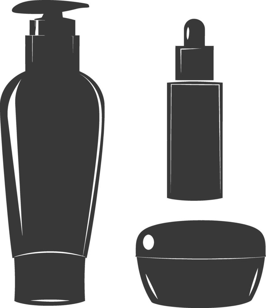 silhouette containers for cosmetics black color only vector
