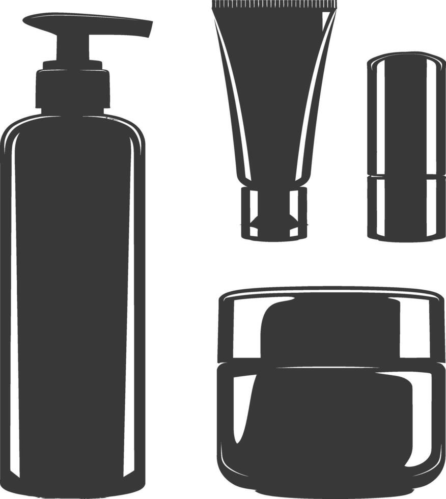 silhouette containers for cosmetics black color only vector