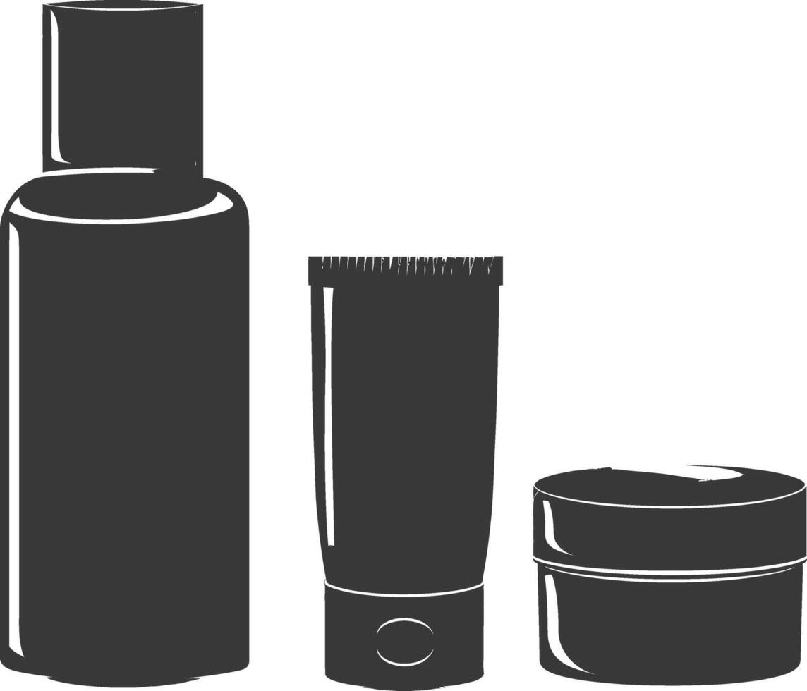 silhouette containers for cosmetics black color only vector
