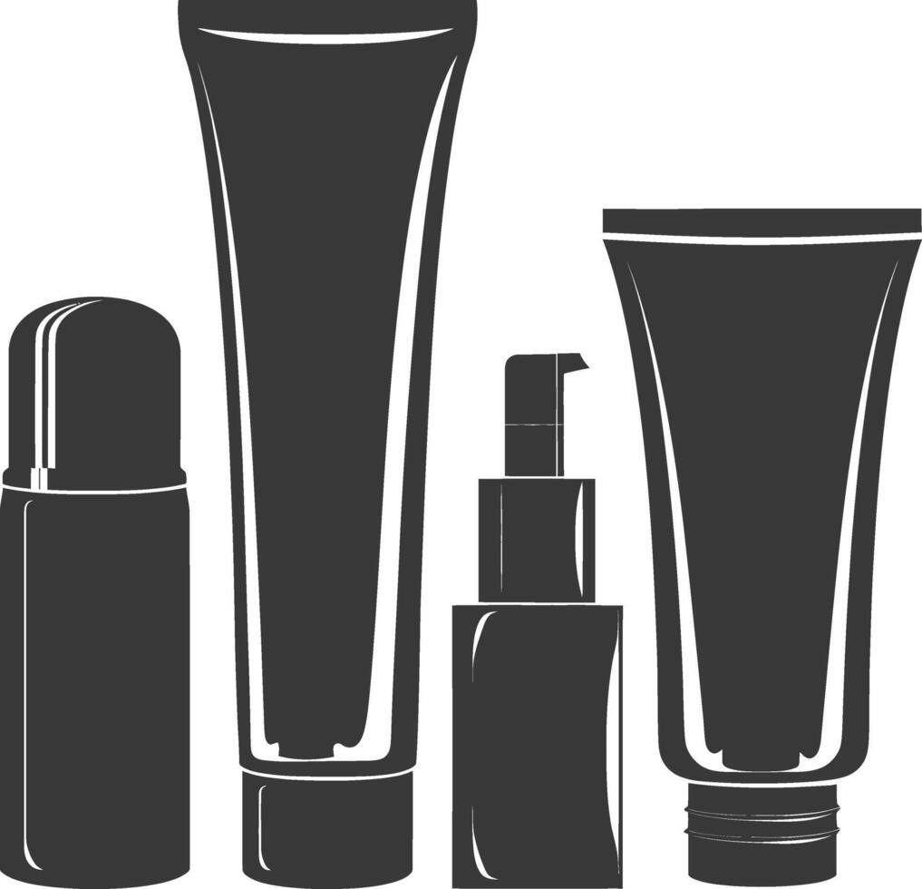 silhouette containers for cosmetics black color only vector