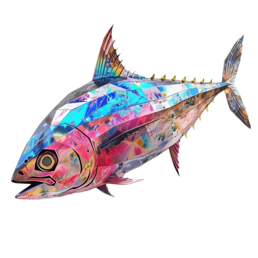 A Colorful fish on a transparent background png