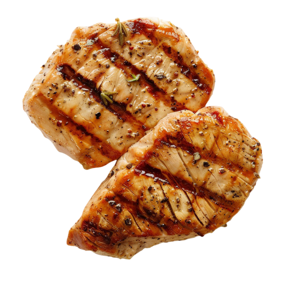 Grilled pork chops on a transparent background png
