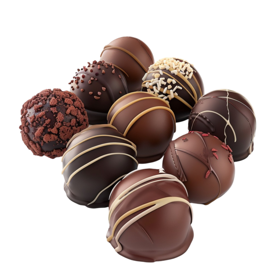 Chocolate truffles on a transparent background png