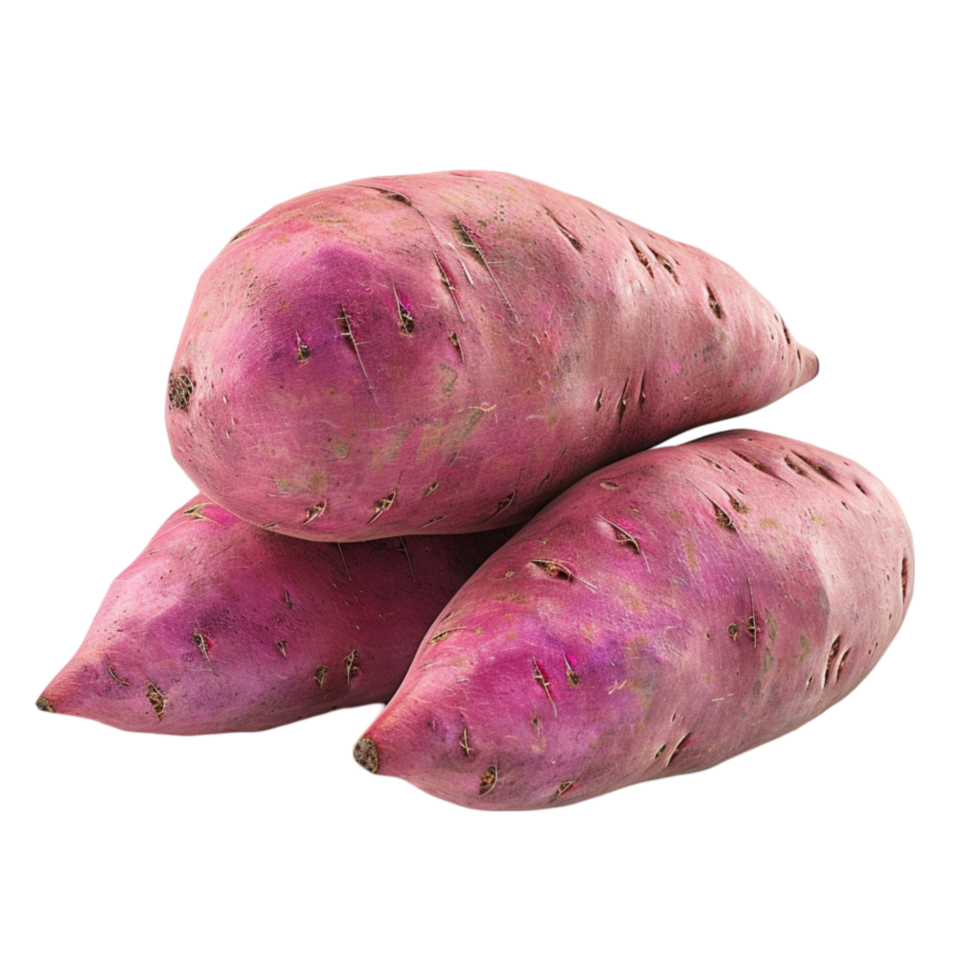 Three sweet potatoeson transparent background png