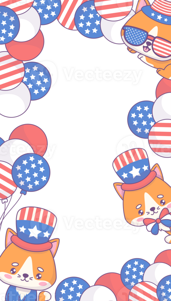 Independence Day poster. Cute cats png