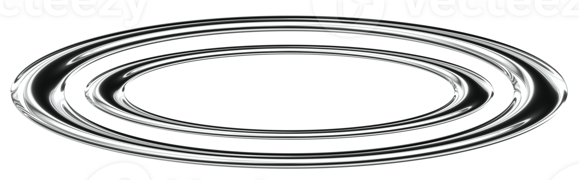 ringar ram abstrakt 3d y2k silver- metallisk krom illustration png