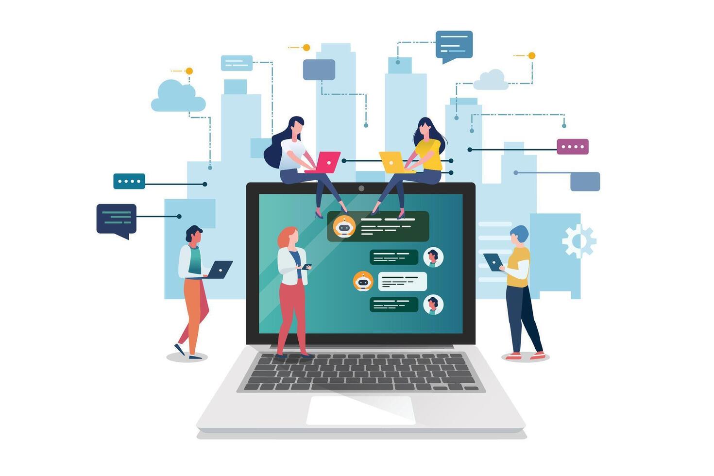 Social network web site surfing concept. Global Business Concept vector
