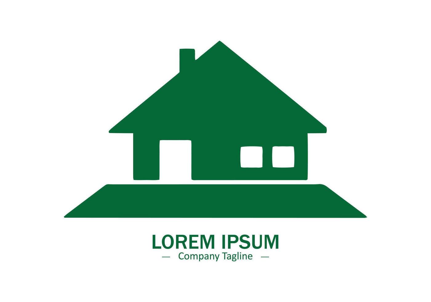 Home Logo Design icon silhouette isolated green logo vector