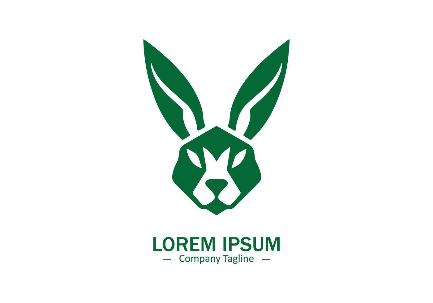 Hare bunny easter Logo Design icon silhouette isolated vector