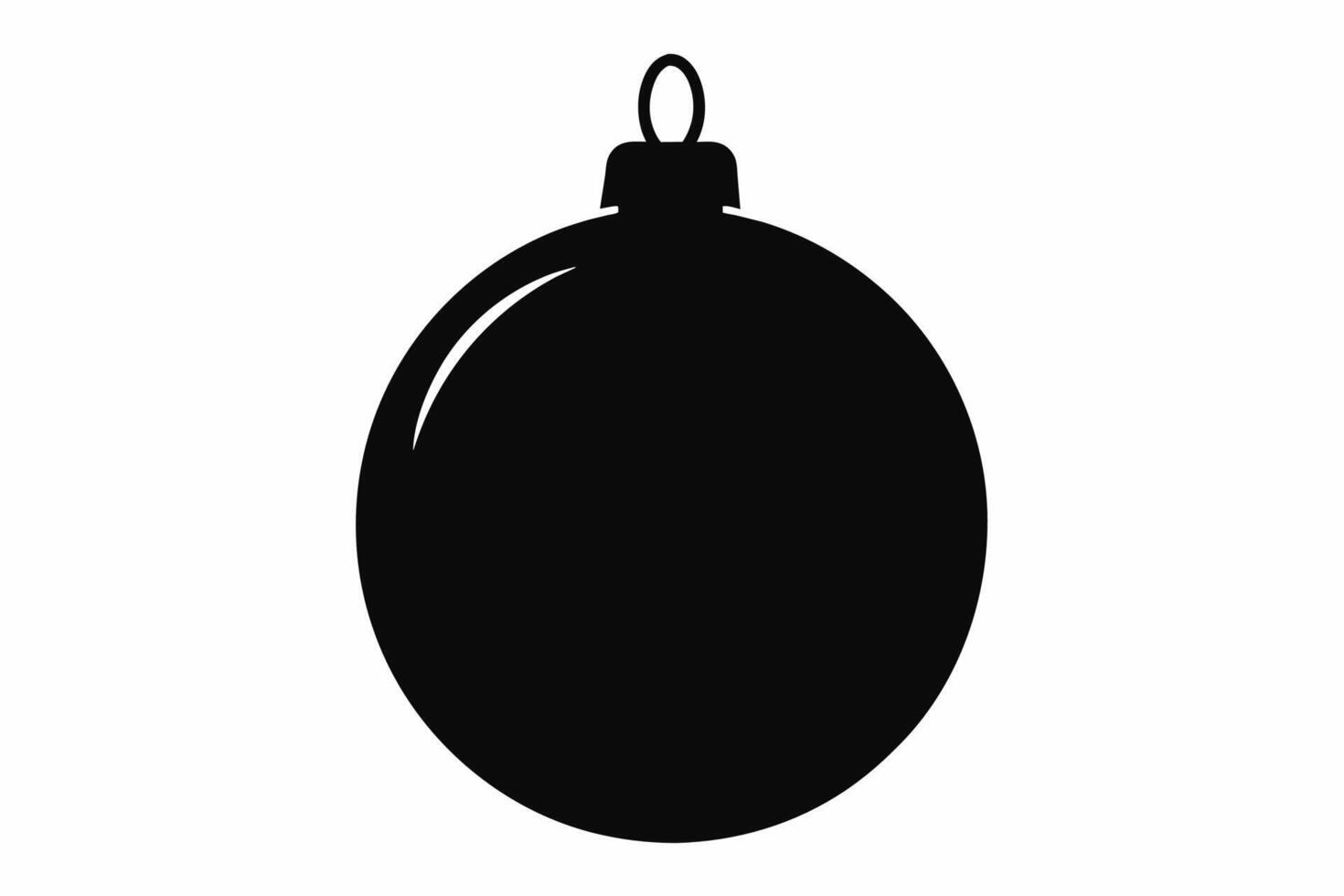 Black and white Christmas ornament isolated on white background. Holiday, decoration, festive season, simple design concept. Black silhouette of Christmas ball isolated on white background vector