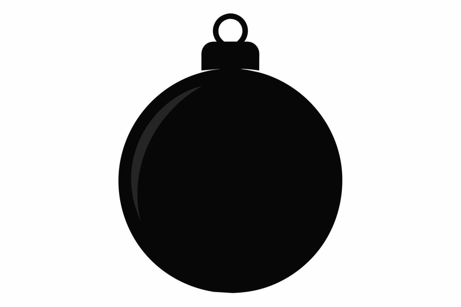 Black and white Christmas ornament isolated on white background. Holiday, decoration, festive season, simple design concept. Black silhouette of Christmas ball isolated on white background vector
