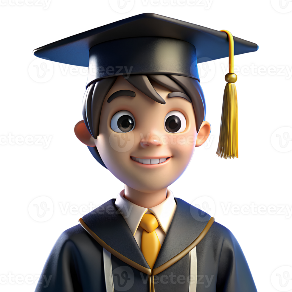 A proud graduate boy in a cap png