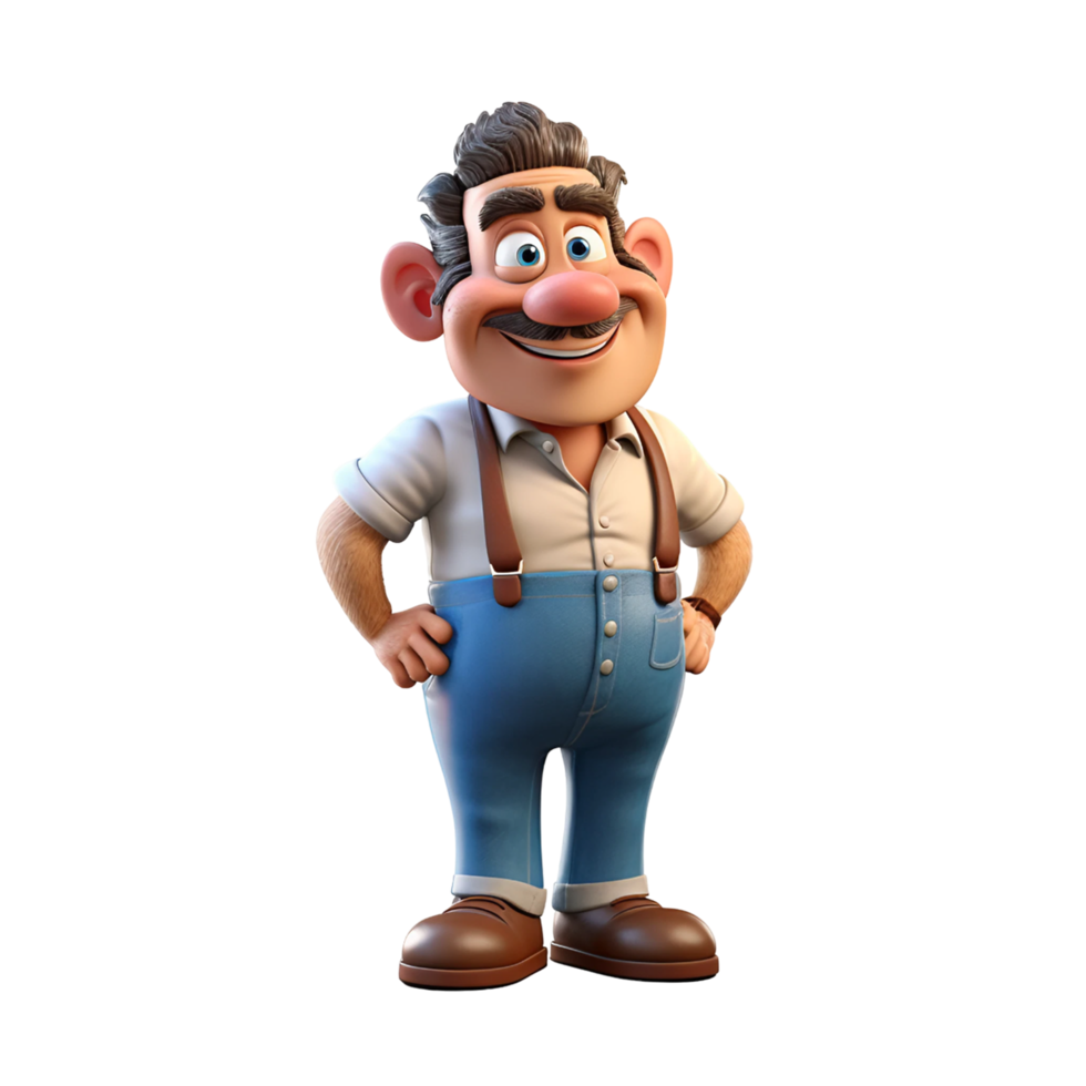 Farmer 2d cartoon illustration on transparent background png