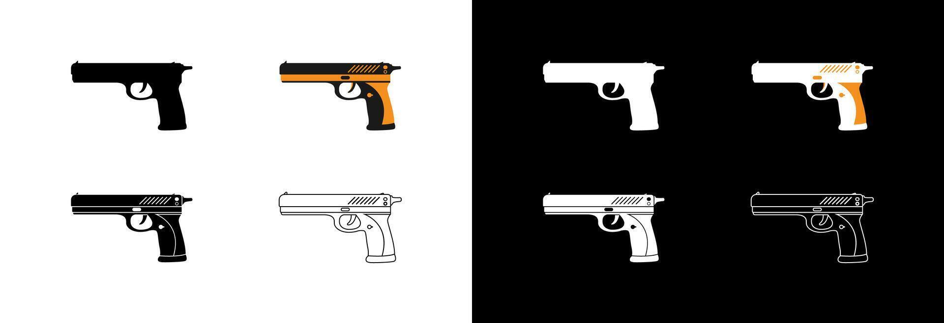 Pistol weapon icon. vector