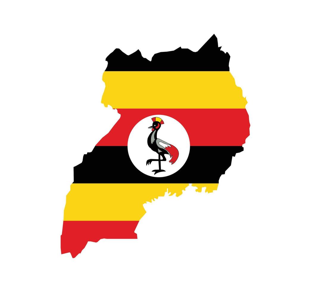 Uganda Map. Map of Uganda with national Flag. vector