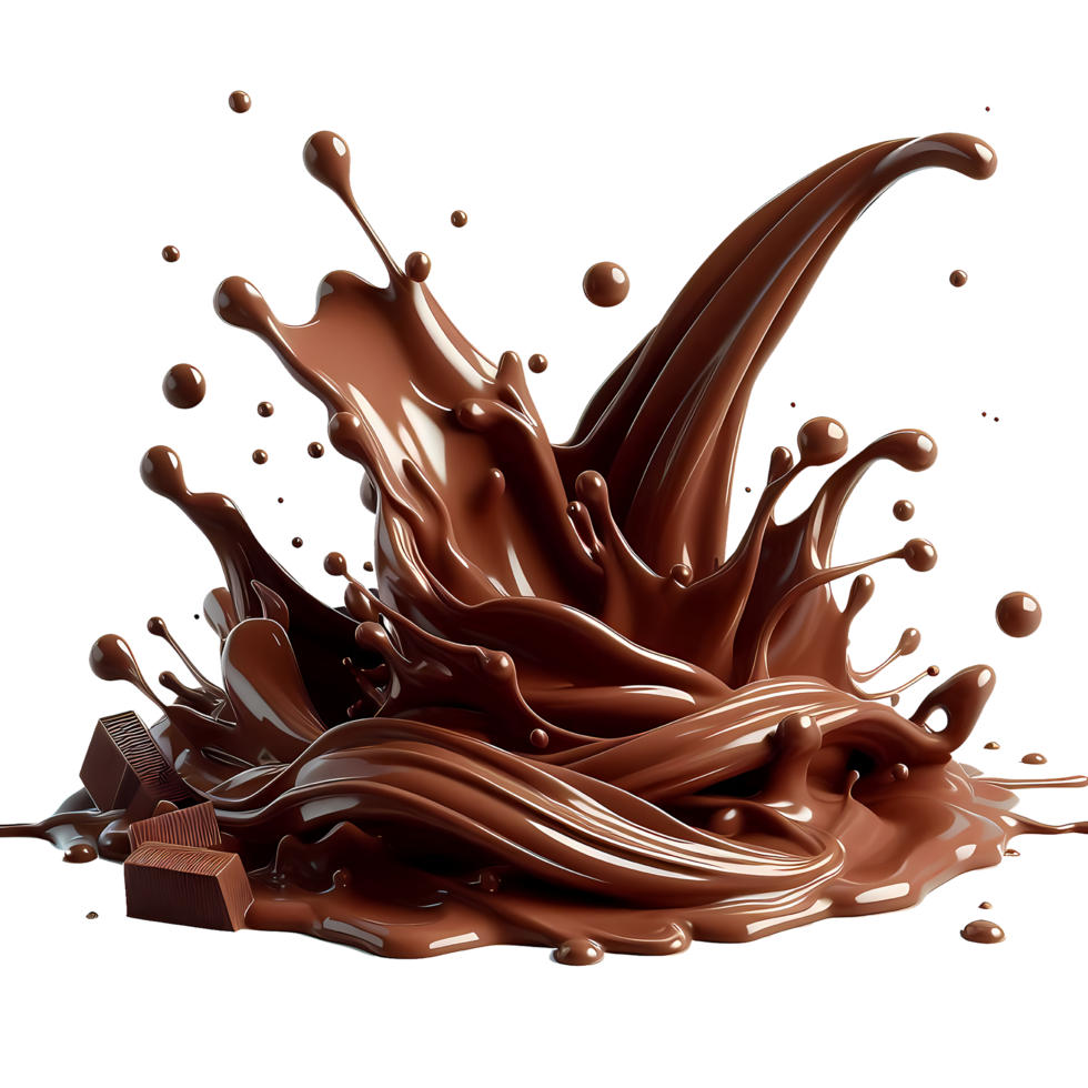 isolated chocolate liquid flow splash png