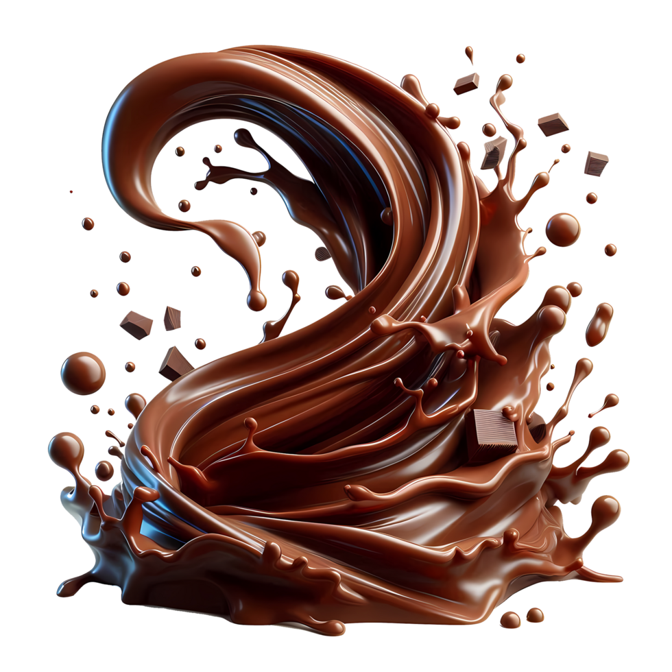 isolated chocolate liquid flow splash png